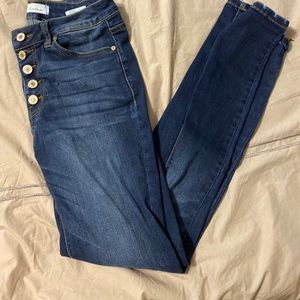 KanCan Skinny High Waisted Button Jeans 7/27